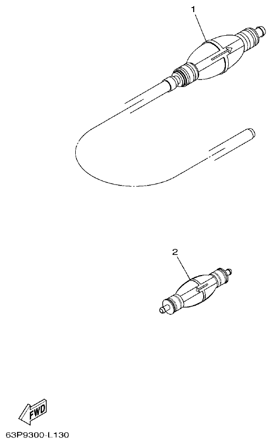 Yamaha F200CET, F225BET, FL200CET, FL225BET FUEL 2 parts diagram